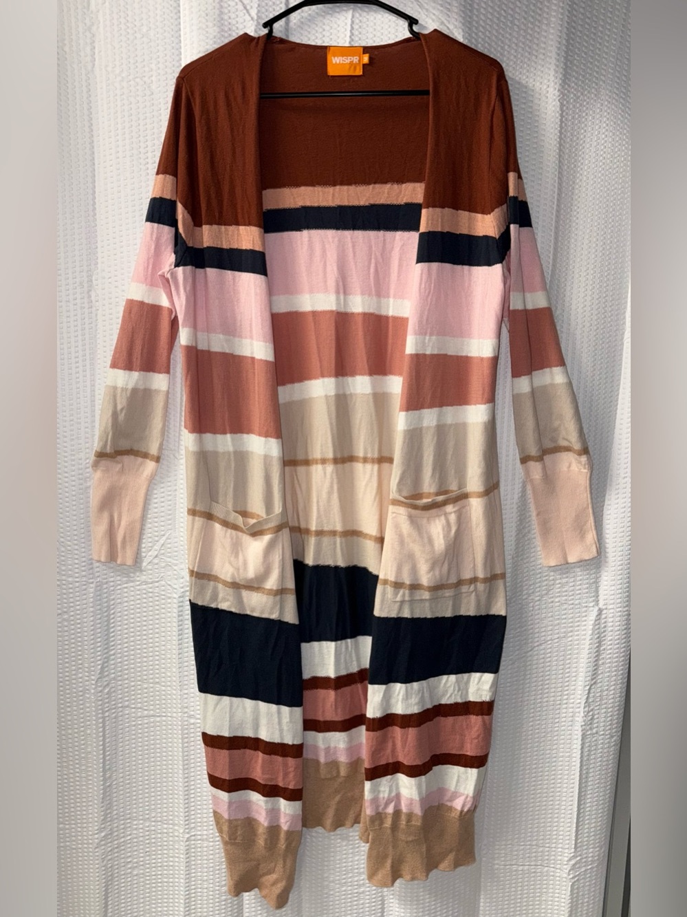 Wispr open-front duster cardigan size M